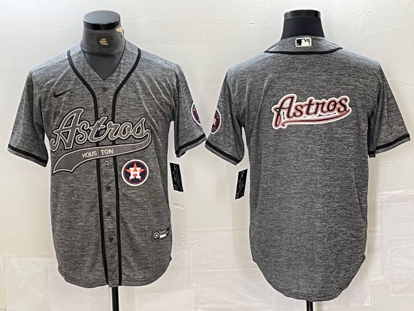 Men Houston Astros Blank Grey 2024 Nike Co Branding Game MLB Jersey style 7